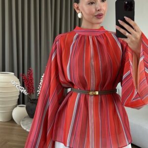 chemise rouge rayé